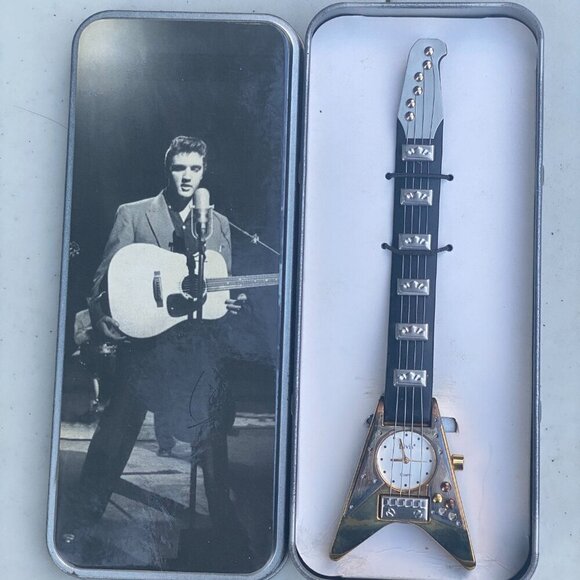NEW Vintage 2002 Limited Edition 50th Anniversary Elvis Presley Guitar Watch - Picture 4 of 7